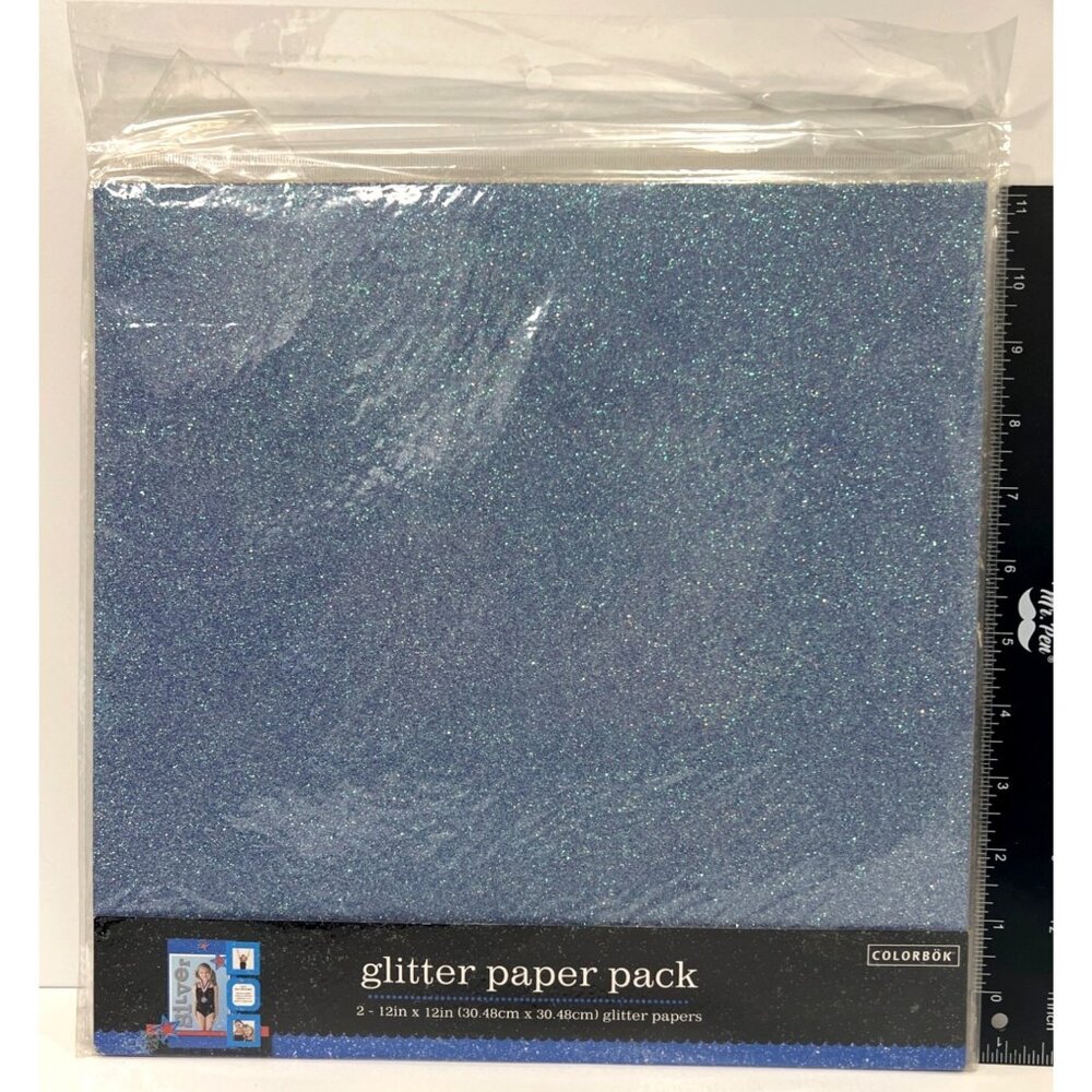 12" X 12" Blue Glitter Paper Pack For Scrapbooking & Crafts By Colorbok 63253
